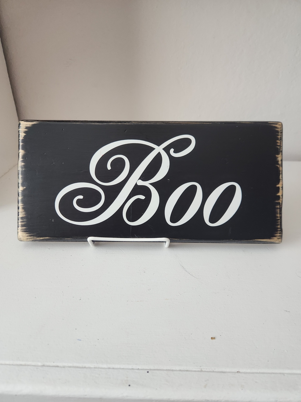 Decorative 'Boo' Wooden Sign - Black and White - Home Accents